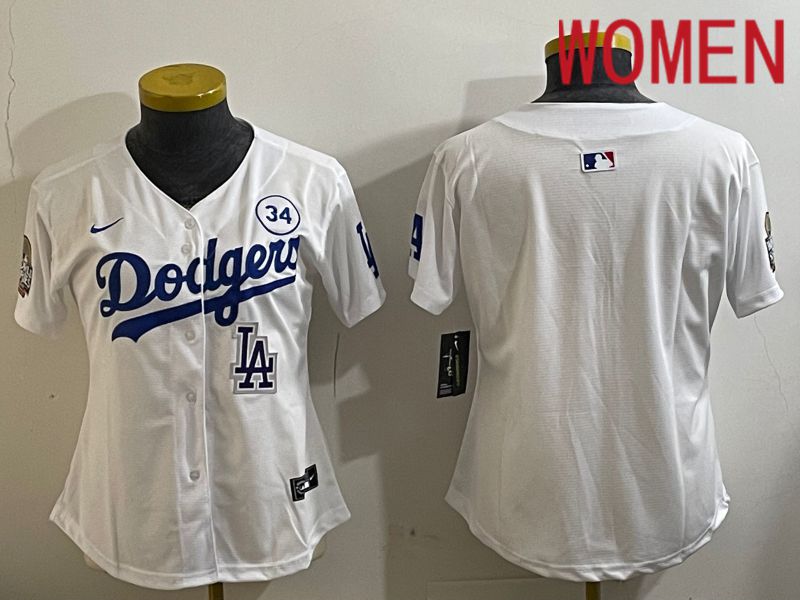 Women Los Angeles Dodgers Blank White Game 2024 Nike MLB Jersey style 11211